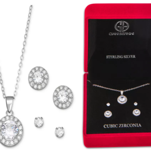 3-Pc. Set Pendant Necklace & Stud Earrings in Sterling Silver