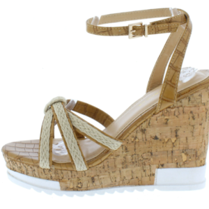 Women Cai Camel Espadrille Strappy Open Toe Platform Wedge