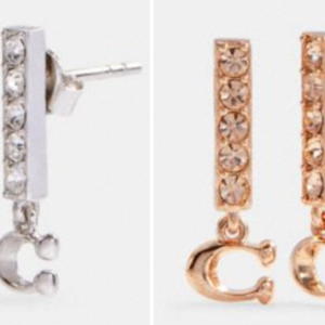 Coach - Signature Pave Bar Stud Earrings