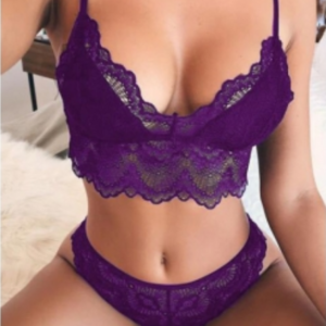 Sexy Lace Hem Bra Set