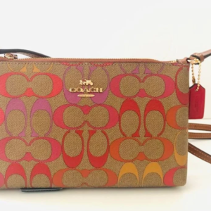 Coach - Zip Top Crossbody Bag In Rainbow Signature Canvas