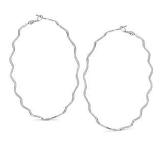 Guess - Silver-Tone Textured Extra Large Hoop Earrings