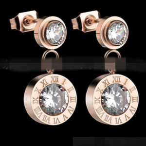 Titanium & Stainless Steel Fashion Geometric Earring (Rose Alloy)