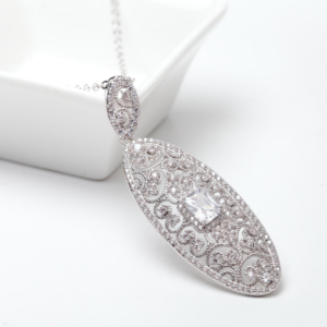 White-Zirconium-Platinum Necklace