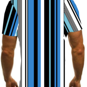 Men Street O Neck Striped Patchwork T-shirt